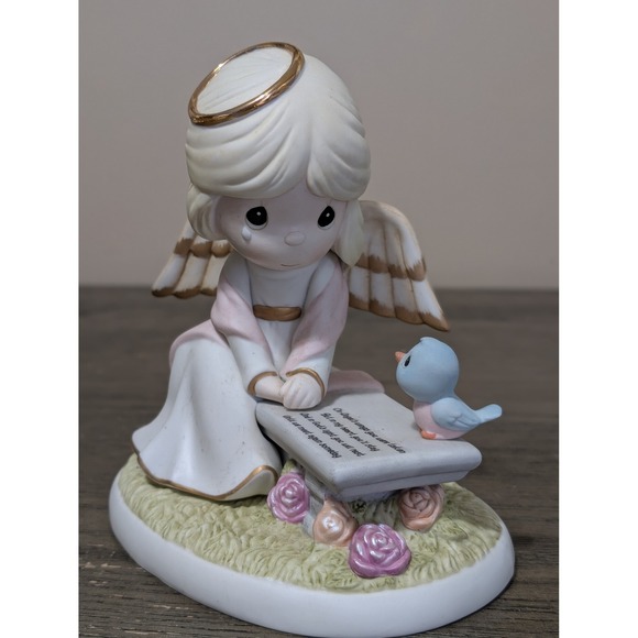 Precious Moments Other - Precious Moments Figurine Heaven's Embrace Angel Excellent with blue bird